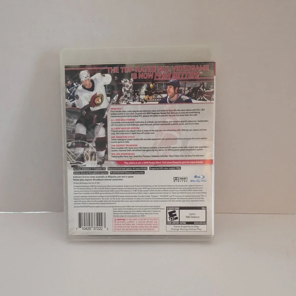 NHL 2K8 Sony PlayStation 3 PS3 2007 Complete CIB Hockey Video Game 2K Sports